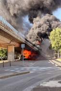 Autobús incendiat a Girona