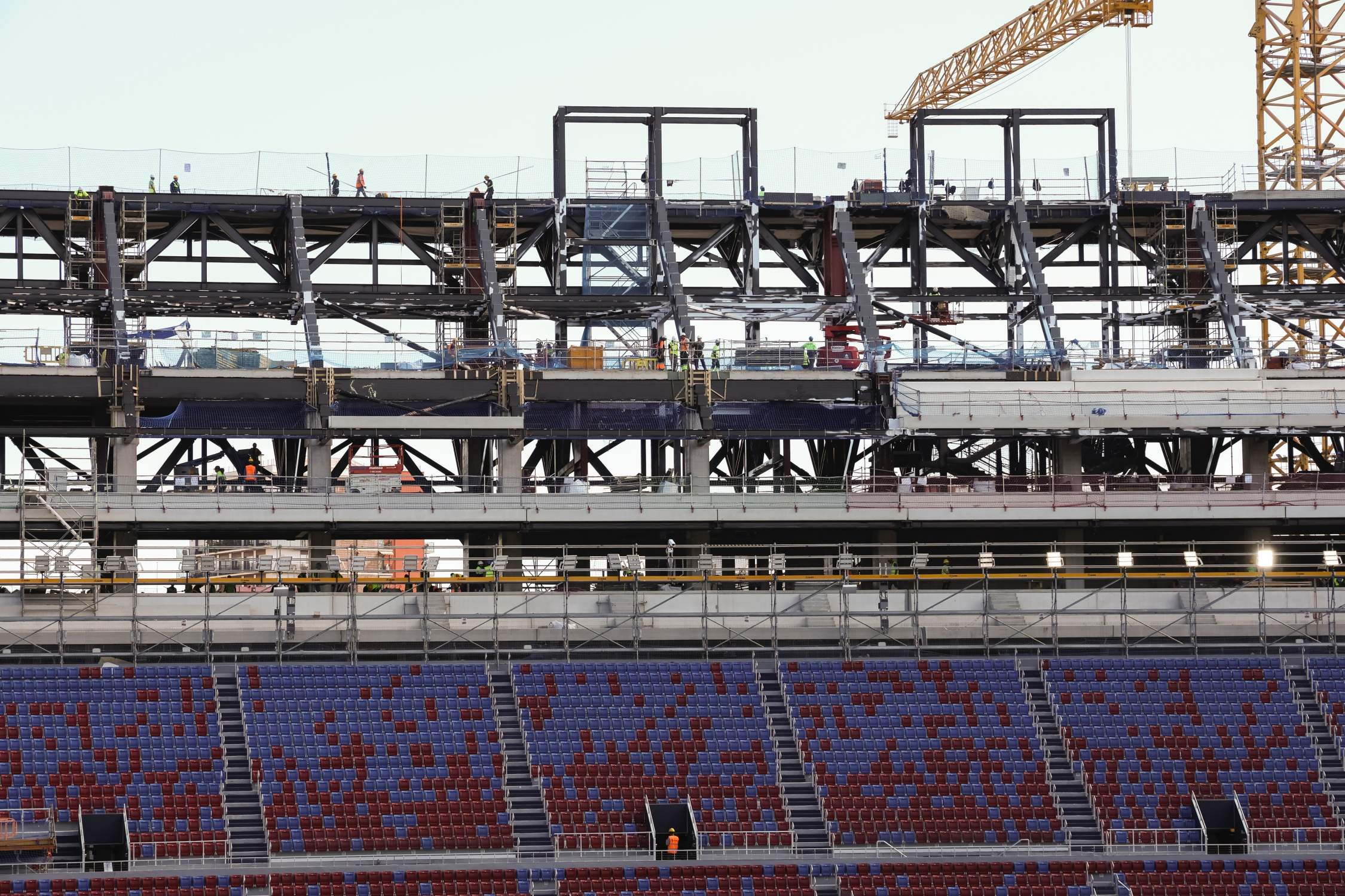 EuropaPress 6975807 views of the construction work on the spotify camp nou stadium on september