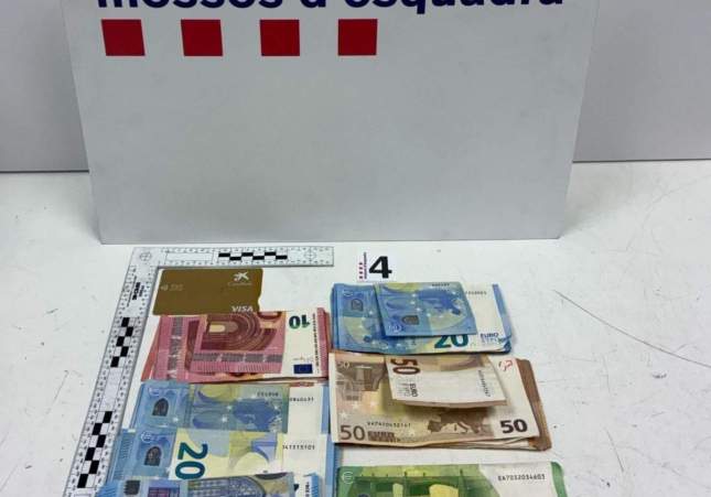 Bitllets variats i una targeta / Mossos d'Esquadra Bitllets variats i una targeta / Mossos d'Esquadra