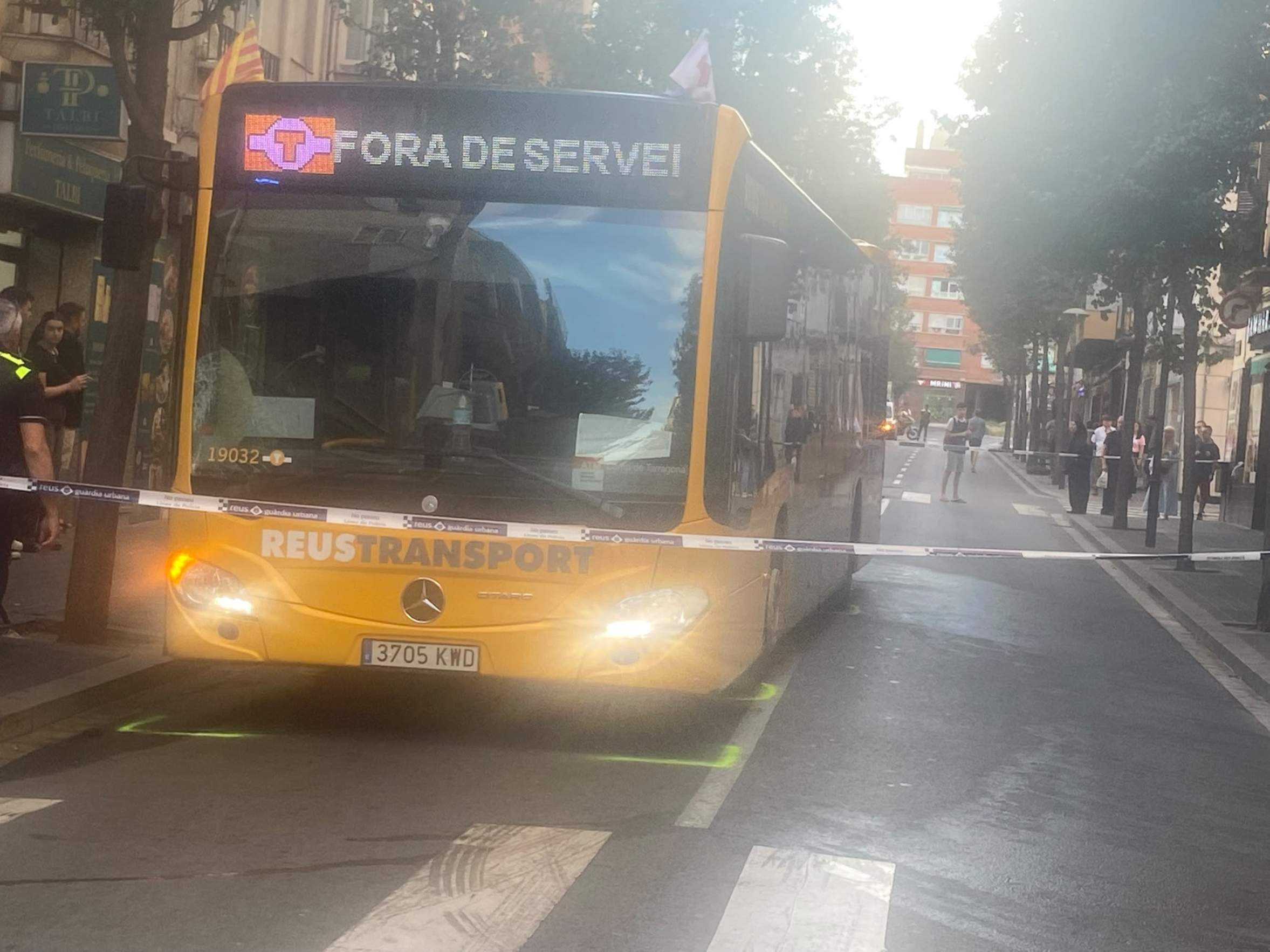 L'autobús implicat en l'accident / Cedida