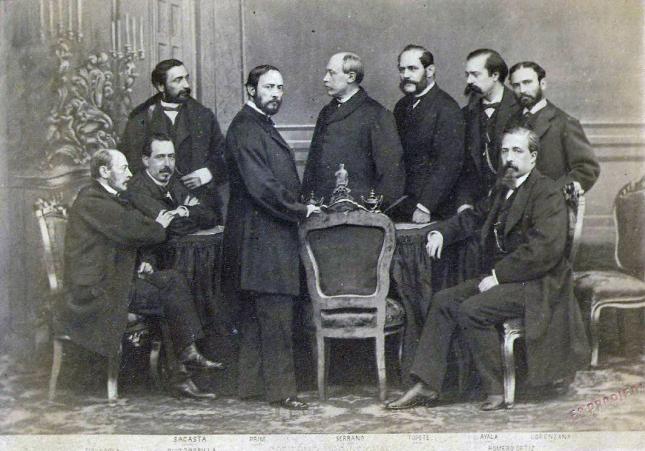 Primer govern del general Prim (1869). Font Archivo Nacional de España Primer govern del general Prim (1869). Font Archivo Nacional de España