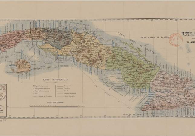 Mapa de la colónia espanyola de Cuba (1895). Font Bibliothèque Nationale de France Mapa de la colónia espanyola de Cuba (1895). Font Bibliothèque Nationale de France